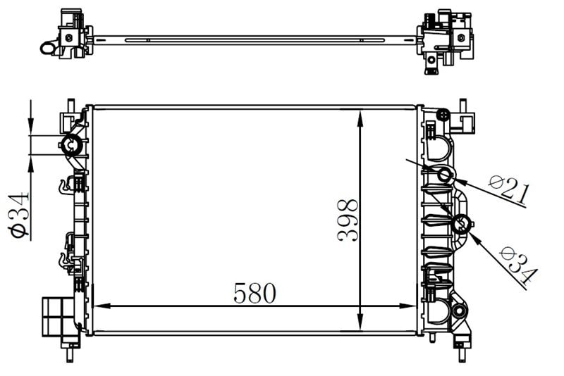 MOTOR SU RADYATORU MOKKA1.6I - AVEO - TRAX 13 > MANUEL (580X398X16) - ORIS BOP527016