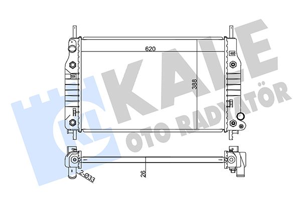 MOTOR SU RADYATORU MONDE I / II 1.6 16 V / 1.8 16V / 2.0 16V 92>00 OLCU:(620 X 388 X 26) OTOMATIK - KALE 355900