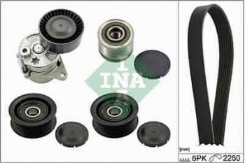 KANALLI KAYIS SETI (6PK2260, KUTUKLU, ALTERNATOR KASNAKLI) VIANO W639 03> VITO W639 03> SPRINTER 06> - INA 529011522