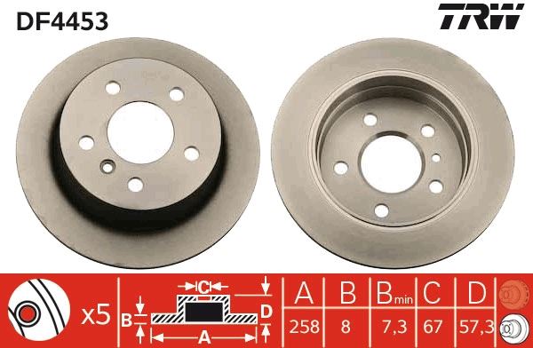 FREN DISKI ARKA A-CLASS W169 04>12 B-CLASS W245 05>11 - TRW DF4453