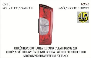 Unıversal Stop Lamba-Fiorino 08--> Sol Tek Kapı - Pleksan-6953