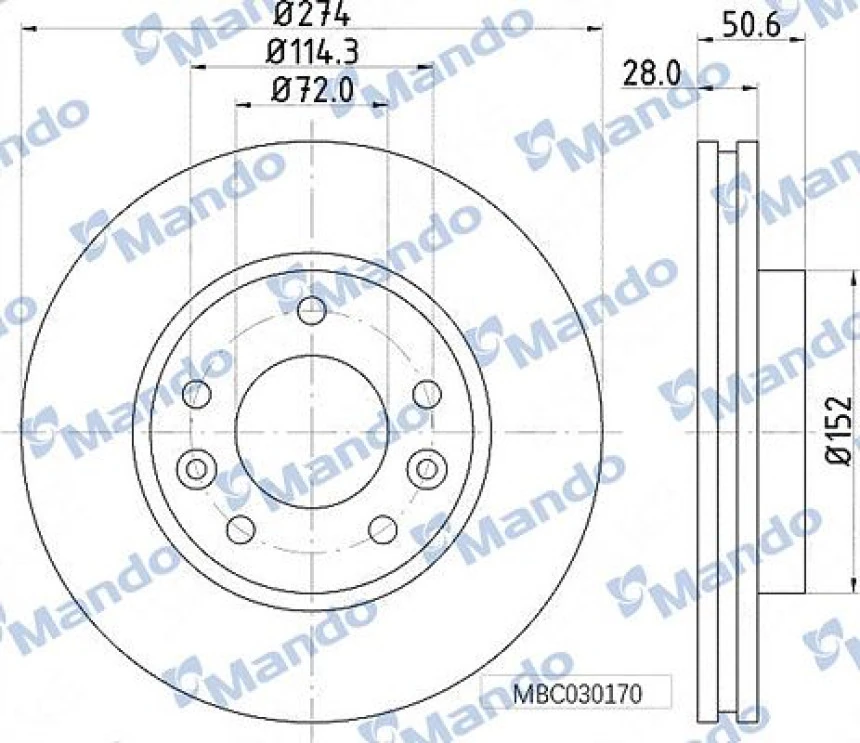 Kore Fren Diski Ön - Fren Diski Ön - Mnd Mbc030170