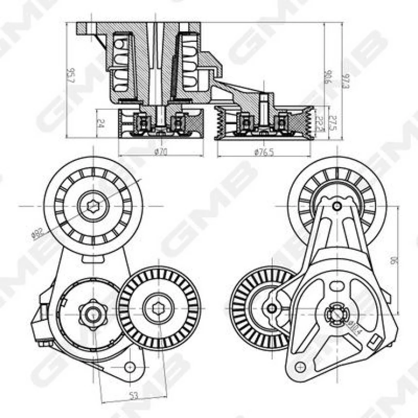Ford V Kayıs Gergi Rulmanı - V Kayıs Gergi Rulmanı - Gmb Gat33210