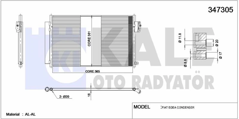 Fiat Klima Radyatoru Egea 1.4 Benzinli 15> - Kale 347305