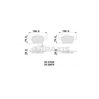 ON FREN BALATASI A4 A6 1.8T 1.9TDI 95> PASSAT 1.8T 1.9TDI 95 00 GOLF IV 1.9TDI SUPERB 02> FISLI - BRAXIS AB0224