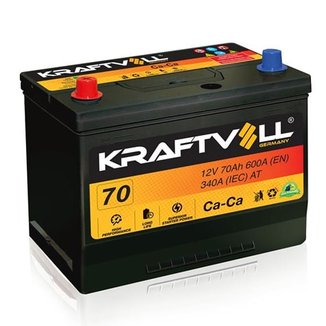 AKU 12V 70 AH N50 (260×173×225) TAM KAPALI ASYA TERS - KRAFTVOLL 18010011