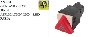 Unıversal Flaşör Anahtarı>skoda Fabıa - T5    >>6y0953235 - Mcar-An483