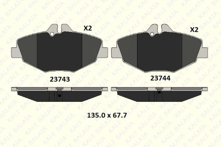 Mercedes Fren Balatası On E-Class W211 02>08 S211 03>09 - Kale B 23743 203 25 Msh