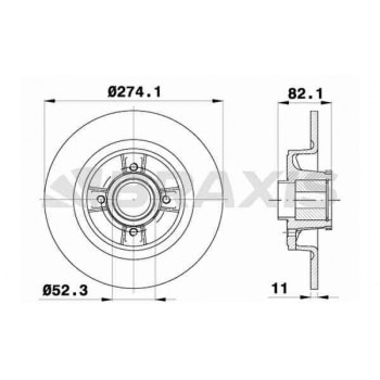 ARKA FREN DISK AYNASI(DISKI) RENAULT MEGANE I SCENIC II 1.4 / 1.6 / 1.8 / 1.9 / 2.0 ABSLI RULMANLI - BRAXIS AD0087