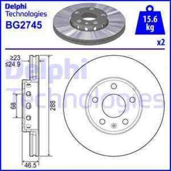 ON FREN AYNASI PASSAT 96>05 A4 A6 1,8 20V 1,9TDI 97> - DELPHI BG2745