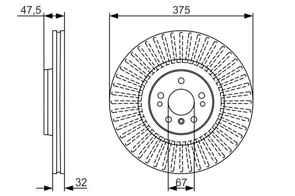FREN DISKI ON X164 06>12 W164 07>11 W251 07>14 - BOSCH 0986479A26