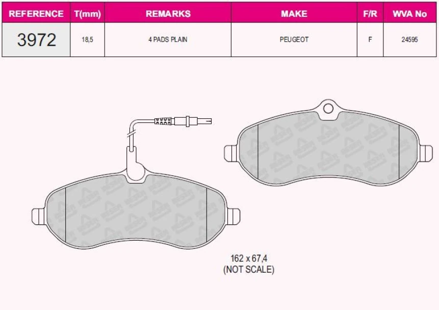 Psa On Fren Balatası Scudo III Jumpy III Expert III 2.0i / 1.6hdi 90 / 2.0hdi 120 / 2.0hdi 140 / 2.0i 01 - Beser 3972