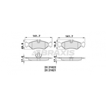 FREN BALATASI ARKA SPRINTER 96>06 LT 28 35 46 96>06 - BRAXIS AA0253