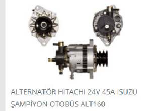 ALTERNATÖR-HT 24V 45A.ISUZU ŞAMPİYON OTOBÜS  YUVARLAK 3 FİŞ - DODO-ALT160