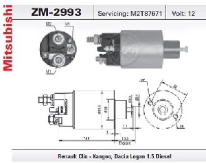 Unıversal Marş Otomatiği-Mit-12v-Renault Kangoo-Clio 1.5/dacıa Logan (6109)-M2t87671 - Zm-2993