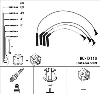 BUJI KABLOSU TAKIM - RC-TX118 - NGK 5383