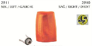 Unıversal Duylu Ön Sinyal Lambası-R.9  Sol  Sarı - Pleksan-2911