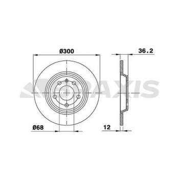 ARKA FREN AYNASI HAVALI AUDI A4 A5 Q5 A6 A7 (300X12) 08>> - BRAXIS AE0103
