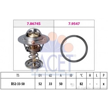 TERMOSTAT YARIS 1,0 1999-2005 DAIHATSU SRION 1,0 2000-> 1,3 2005->107 C1 AYGO 1.0 06> ( CONTALI ) - FACET 7.8674