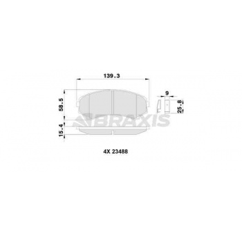 ON FREN BALATASI MITSUBISHI PAJERO 3.2DI D 07> MAZDA E2000; E2200 2.0.2.2D (06 / 1994 08 / 2002) 14 - BRAXIS AB0244