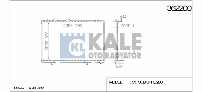 MOTOR SU RADYATORU L200 1996> MANUEL (698X408X26) - KALE 362200