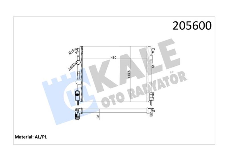 MOTOR RADYATORU CLIO II KANGOO LOGAN 1,2I / 1,4 / 1,5 / 1,6 / 1,9 (478,5X412,5X26) / (2 SIRA AL+PL S - KALE 0528292AL