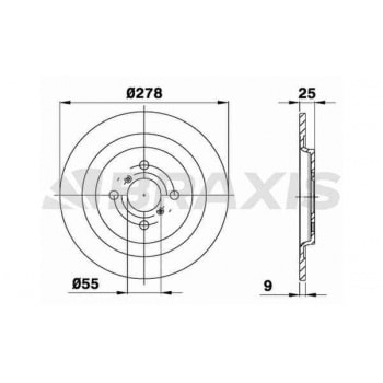 FREN DISKI ARKA YARIS 05>13 FRANSIZ DUZ 278MM - BRAXIS AE0120