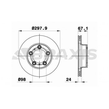 ON FREN DISK AYNASI SAG HAVALI BOXSTER 987 2.7 04>09 2.9 09>12 CAYMAN 987 2.7 06>09 - BRAXIS AD1076