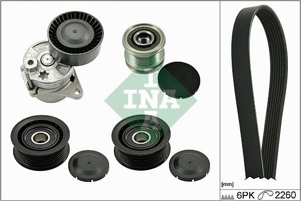 KANALLI KAYIS SETI (6PK2260, KUTUKLU, ALTERNATOR KASNAKLI) VIANO W639 03> VITO W639 03> SPRINTER 06> - INA 529011521