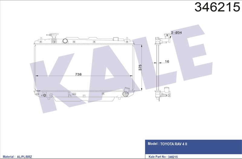 MOTOR SU RADYATORU RAV4 2000 2006 MANUEL VITES - KALE 346215