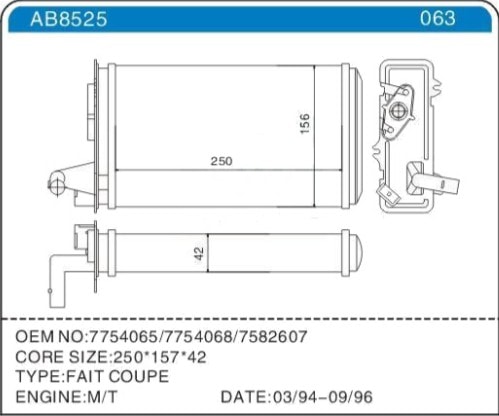 KALORIFER RADYATORU TEMPRA 1.6 S / SX / SXA - ZENON FI2601