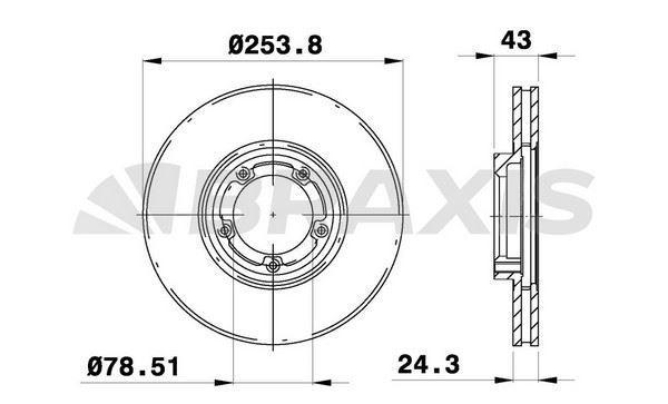 ON FREN DISK AYNASI TRANSIT T12 94>00 HAVA SOGUTMALI - BRAXIS AE0164