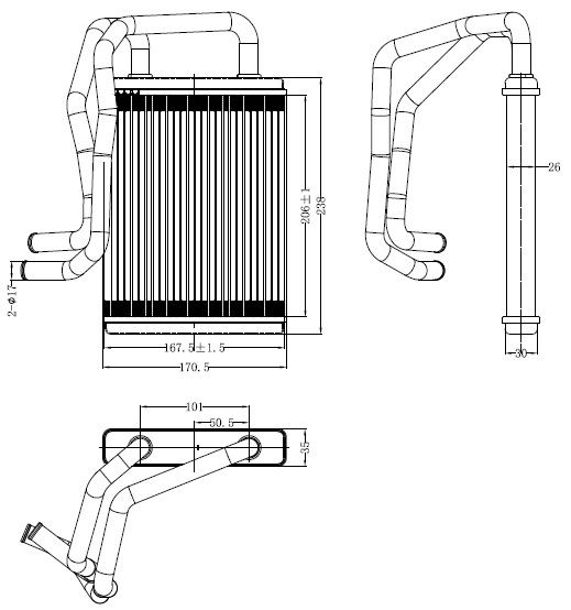 KALORIFER RADYATORU MITSUBISHI FUSO CANTER FE85 FE83 FE711 FE839 FE859 06>12 EURO4 - ORIS KMI053026