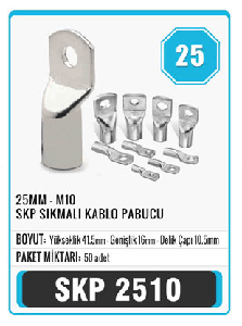 SIKMALI KABLO PABUCU>25MM - M10 SKP - EKS-SKP2510