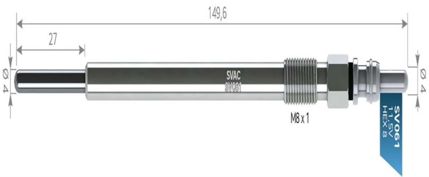 Mitsubıshı Kizdirma Bujısı 11.5v Mitsubıshı Colt 1.5 DI-D , Smart Forfour (454) 1.5 CDI 04>06 - Svac Sv061