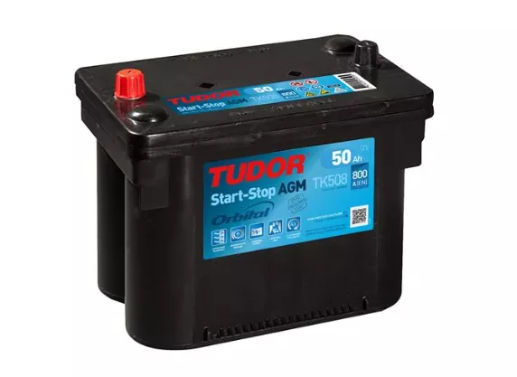 AKU 12V 50 AH 800A START STOP AGM G34 (260×173×206) ORBITAL - TUDOR TK508
