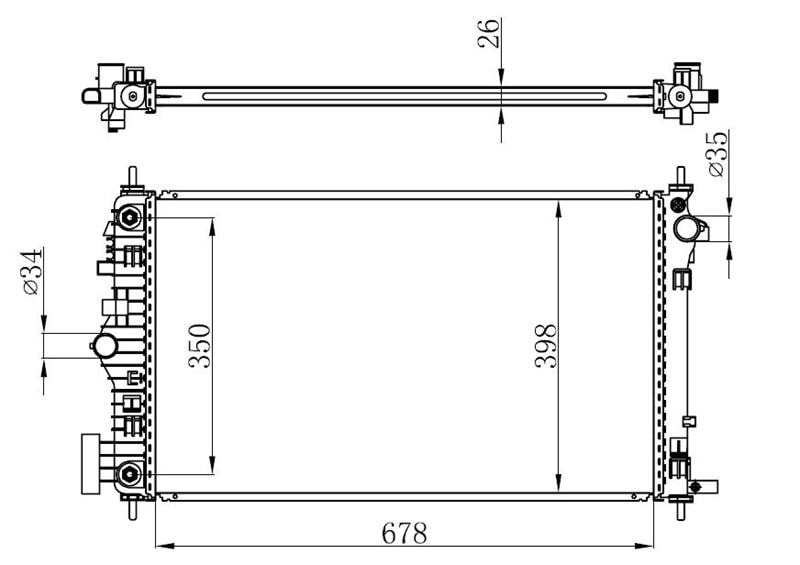 MOTOR RADYATORU (678x398x26) INSIGNIA 2,0T OTOMATIK - ORIS BOP545026
