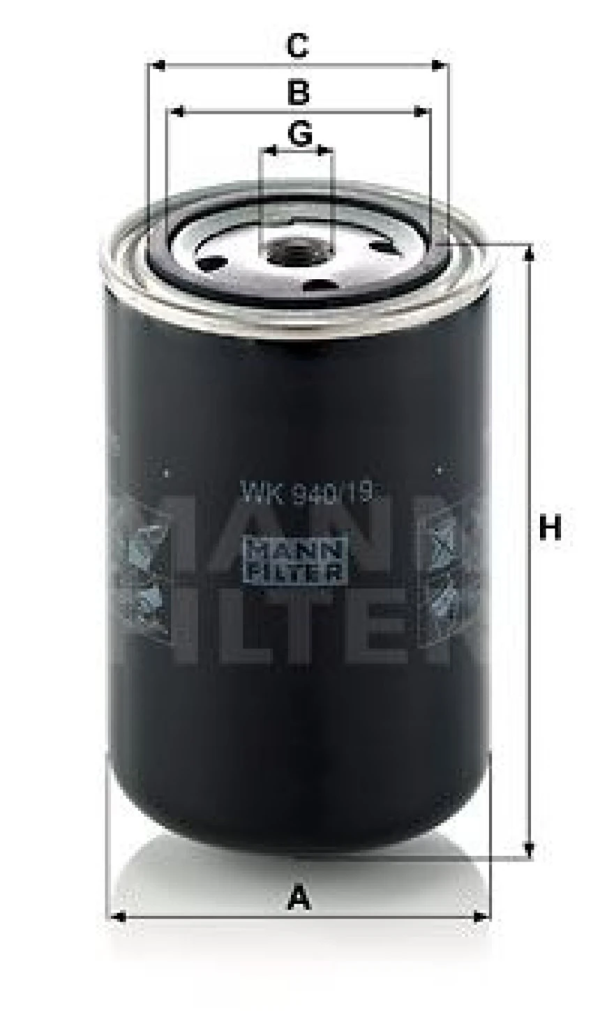 Volvo Truck Yakıt Filtresi Volvo Fh16 700 09> / Renault Kerax 370/410/450 05> - Mann Wk940/19