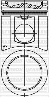 PISTON + SEGMAN 128,00MM STD KOMPLE MERCEDES AXOR 1938-2640-3340-4140-O400-O500 / OM457 LA EURO 2/3 - YENMAK 31-04747-000
