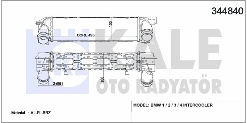 Bmw İntercooler Radyatoru Bmw B47 N57 N47 F20 F30 F32 F34 F36 F22 - Kale 344840