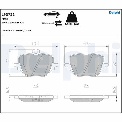 FREN BALATASI ARKA S-CLASS W223 20> - DELPHI LP3722