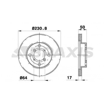 ON FREN DISK (AYNASI) HAVALI SUZUKI ALTO 1994-2002 SUZUKI SWIFT 1989-2001 JUSTY 1.3 4WD 1995-2003 (2 - BRAXIS AE0600