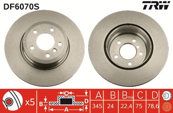 FREN DISKI ARKA BMW E70 F15 E71 F16 - TRW DF6070S
