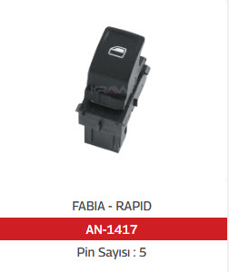 Unıversal Cam Anahtarı Tekli Fabıaııı-Rapıd - Mcar-An1417