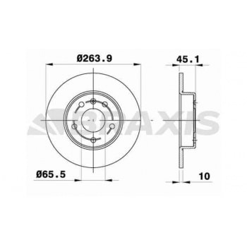 ARKA FREN DISKI 264mm X 10mm OPEL ZAFIRA B 1.6I 1.6T - BRAXIS AE0700