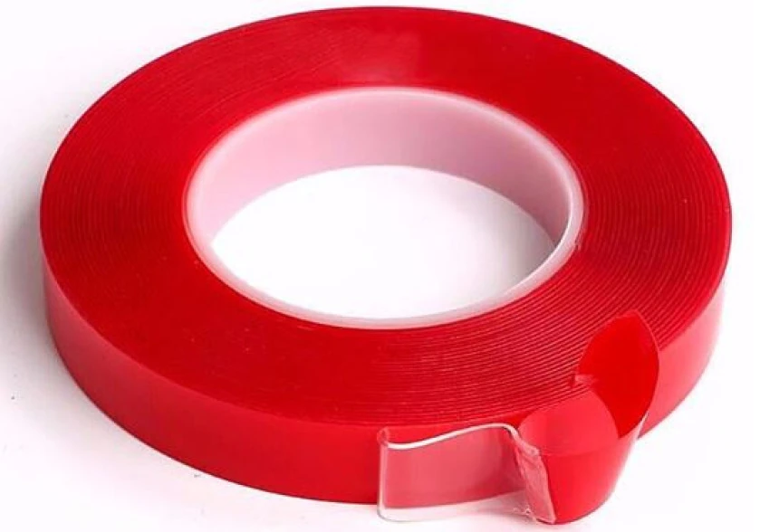 Unıversal Cift Taraflı Bant 10mm X 5 Mt Kirmizi Seffaf - Cevher Ctb310