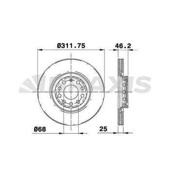 ON FREN DISK AYNASI PASSAT 1.6 / 1.9TDI / 2.0 / 1.8T 05> A4 01> A6 97> SUPERB 02> EXEO 09> - BRAXIS AE0077