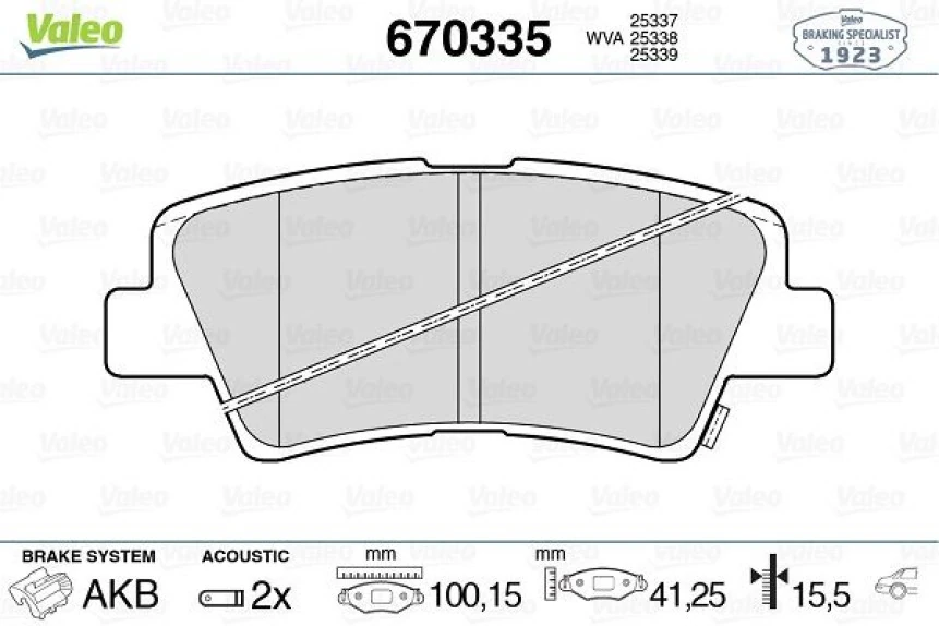 Hyundaı Arka Fren Balatası Hyundaı Accent Blue 11-> Elantra 11-> İ40 11-> İ30 11-> Optıma 11-15 Rio 11-> Cee - Valeo 670335