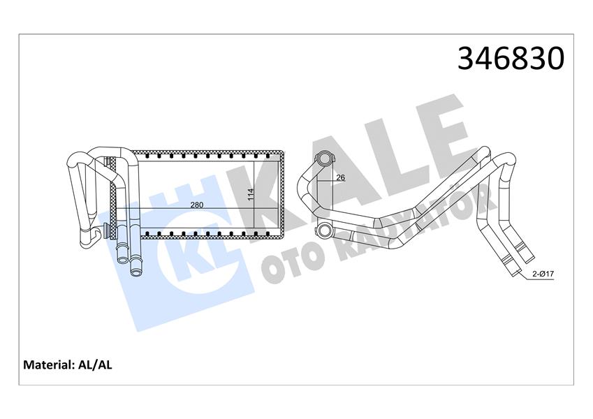 MOTOR SU RADYATORU DISCOVERY 3 L319 04>09 RANGE ROVER SPORT I L320 05>13 - KALE 346830