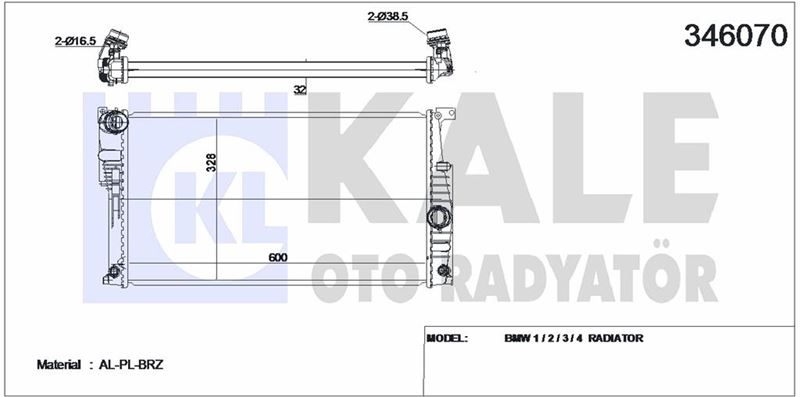MOTOR SU RADYATORU BMW N20 N26 N55 F20 F30 F32 F34 F36 F22 F80 F82 - KALE 346070